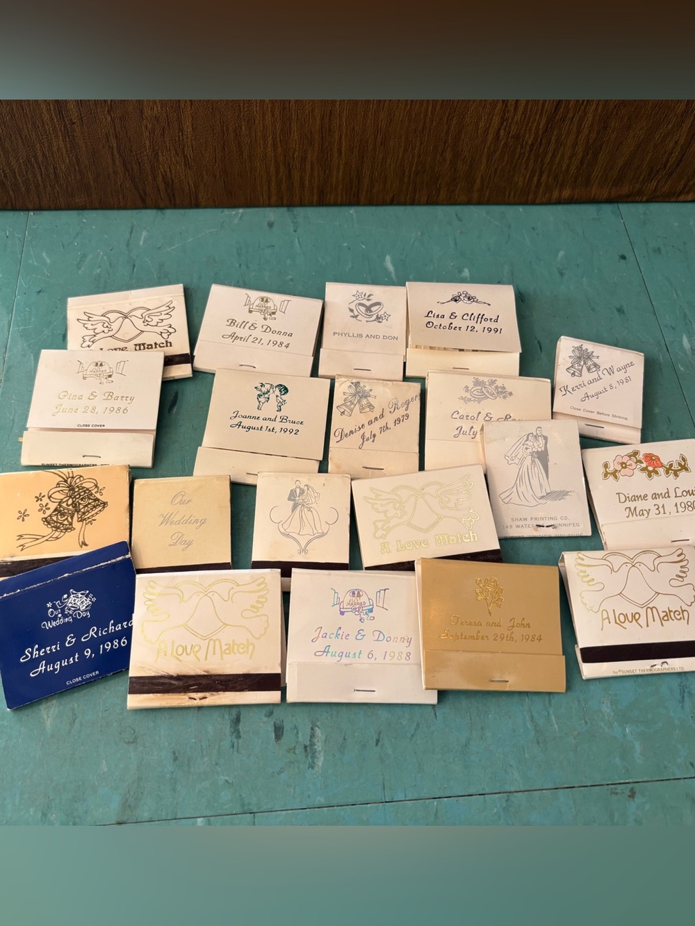 20 vintage wedding matchbooks ephemera scrapbooking diary